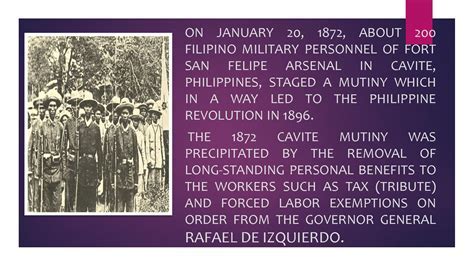 Cavite Mutiny;  a Spark Igniting Filipino Nationalism amidst Spanish Colonial Rule and the Cry for Change.